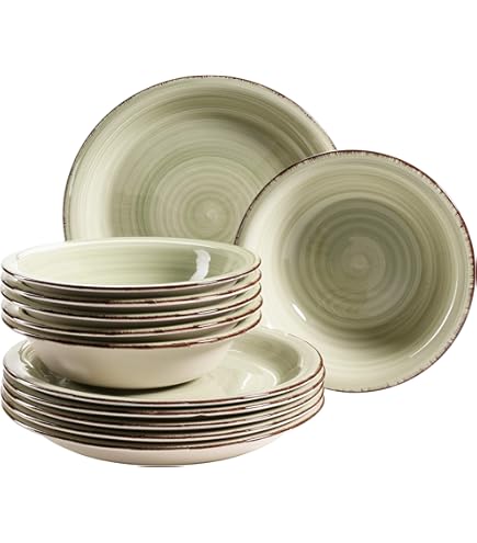 MÄSER Bel Tempo II Plate Set, 6 Persons, 12-Piece, Turquoise