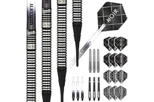Unicorn Soft Tip Darts Set | Gary 'The Flying Scotsman' Anderson Noir Phase 3, 5 & 6 |60%, 70% & 80% Tungsten Barrels with Black Titanium Coating | Presentation Packaging | 18g or 20g