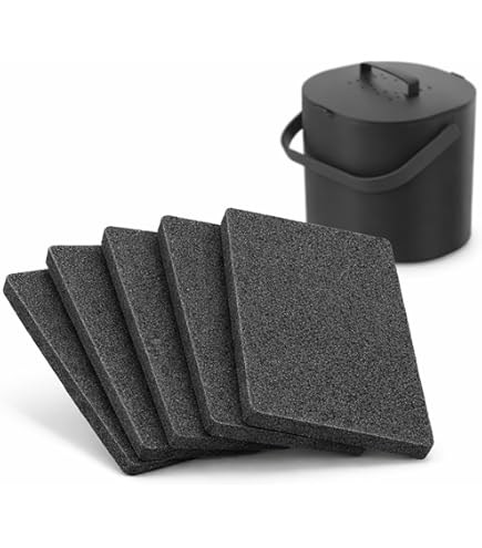 PTMS® GFT Afvalemmer Keuken 6L - Biobak met ophangbaar deksel & binnenzeef - Vaatwasbestendig & geurvrij - Compostemmer met modern design - Verkrijgbaar in 5 kleuren