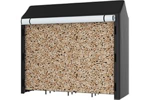 Himimi Leñero Exterior de Gran Capacidad con Tapa, 185 x 70 x 185 cm, Almacenamiento de 2,4 m³