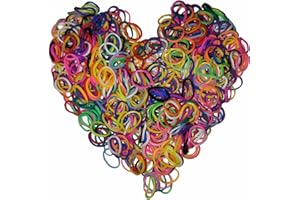 Yowamho 900 Mixed Color Rubber Band with 24 S-clips and 1 Small Crochet, Elastic, Not Easy to Break