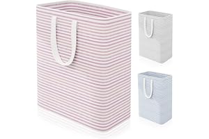 Caroeas Grand Panier à Linge Pliable 100L, Panier à Linge Imperméable Autoportant, Poignées Renforcées, Corbeille à Linge pour Vêtements, Serviettes, Jouets et Couvertures, Rouge