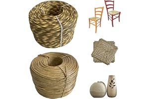 ZStyle Corda Di Carta - Rotolo - Corda Di Carta Per Impagliare Sedie - Ritorta - Erba Palustre - Naturale - Cordoncino - Spago - Fai Da Te (Tinta unita naturale)