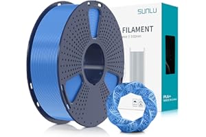 SUNLU Filament PLA PLUS do drukarki 3D, filament PLA+ 1,75 mm do drukarki 3D FDM i długopisów 3D, starannie nawinięty filament, mocny i wytrzymały, dokładność wymiarowa +/- 0,02 mm, szpula 1 kg, kolor niebiesko-szary