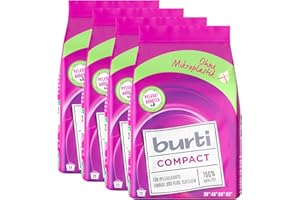 ‎BURTI 4er Set Burti Compact 1,1 KG (ca. 88 Waschladungen) - reinigt pflegeleichte, farbige und feine Textilien mit reine Seife, natürlichen Enzyme und der 4xAktiv-Plus-Formel besonders schonend