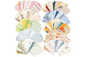 WHENZOO 500 Pieces Scrapbook Paper, Scrapbooking Supplies journaling suppliespatterned Craft Scrap Book Set Aesthetic Decorative Paper Stationery for Scrapbook Journal DIY Arts Crafts, 55x83mm