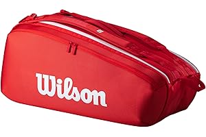 WILSON 2025 Super Tour Red Borse Racchette Da Tennis - Rosso/Bianco