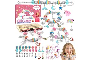 HYASIA Licorne 5-12 Ans Enfant Jouet, Pandora 5+ Ans, Charms Bracelet Kit Fabrication Creation Bijoux Calendrier de l'avent Fille, Idée Cadeau Anniversaire Fille