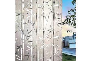 ‎LEMON CLOUD LEMON CLOUD 3D Fensterfolie Sichtschutzfolie Bambus Muster 90x200cm Statisch Haftende Dekofolie für Schlafzimmer Badezimmer Küche