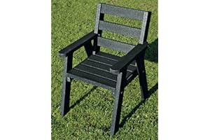 Office Needs Direct Adult Outside Sloper Chair Seat Weatherproof Recycled Plastic Black