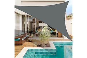 NAKIHOUSE 2x2x2m Wasserdichter Sonnenschutz Dreieck Sonnenschirm Außenüberdachung Garten Patio Pool Shades Segel Markise Camping Schatten (Grau)
