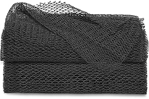 SIGHTOR African Net Sponge Authentic,2Pcs Nylon African Exfoliating Net Bathing,Body Exfoliating for Back Scrubber,Stretch Length to 66 INCH(Black+Black)