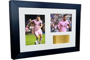 KITBAGS & LOCKERS Cadre photo dédicacé de Lionel Messi Inter Miami 30,5 x 20,3 cm A4 - Cadeau doré