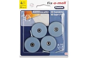 fix-o-moll 3566127 - Set di pattini slittanti per spostare mobili, adesivi, 38 mm, 4 pz.