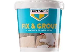 Bartoline Fix and Grout Tile Adhesive 1kg, Ready-Mixed, Waterproof and Super White, for Walls, Bathrooms and Showers