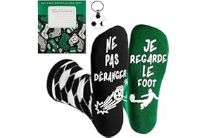 Voqeen Chaussettes de Football, Chaussettes Amusantes unisexes, Imprimé avec NE PAS DÉRANGER, JE REGARED LE FOOT, Cadeaux d'anniversaire pour Les Fans de Football et Les Footballeurs
