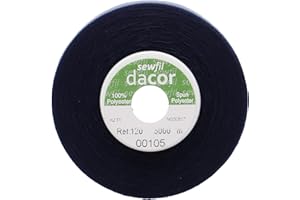 Sewfil dacor 120 - Cono de hilo de coser poliéster de 5.000 metros 0105 - Azul marino
