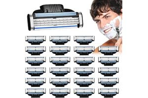 HEALIFE 24 Stück Kompatibel mit Mach 3 Rasierklingen, Ersatzklingen für Nassrasierer Herren,Klingen Nachfüllungen Rasierklinge, Rasierklingen Rasierhobel, Geeignet zur Reinigung von Bart- und Körperhaaren