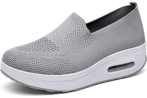 FAZEU Donna Scarpe da Ginnastica Sportive Sneakers Dimensione Running Basse Basket Sport Outdoor Fitness Mesh Scarpe da Corsa Scarpe da Barca Mesh Scarpe da Camminata Mocassini Zeppa 35-42eu