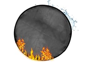 WYYFXY® Tapis rond ignifuge, 50 cm, tapis ignifuge, imperméable, pliable, pour brasero, barbecue de table, herbe, sol