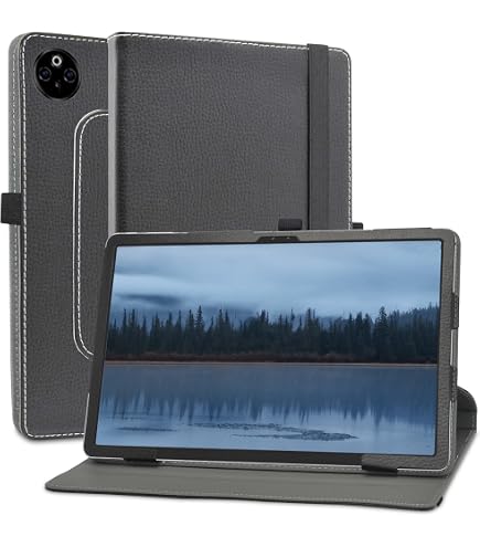 LiuShan 360° Drehbare Hülle Für DOOGEE T30 MAX Tablet 12,4 Zoll – Mit Standfunktion, Kunstleder, Schwarz