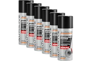 AUTOLIVE GROUP Limpiador de Frenos y Embrague - Brake & Parts Cleaner Pack de 6 - Ayuda a Eliminar Aceites, Grasas, Alquitrán, Resina y Pegamento - No Daña Articulaciones ni Juntas - 450 mL