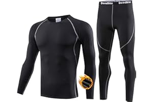 FOGOIN Ensemble de sous-Vêtements Thermiques Homme, Hiver Sport Base Layer Long Underwear Set