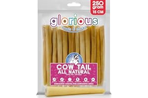 Glorious Treats and Chews Natural Beef & Cow Tail Dog Chews, Premium, Healthy Treats & Bones for Dental Health, No Additives