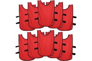 Ronex Sports Pack de Petos de Entrenamiento 10 Unidades para niños, jóvenes y Adultos (Petos Deportivos, Petos de Futbol