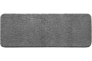 MIULEE Alfombra de Baño Antideslizante Absorbente Microfibra Alfombrilla Baño Lavable a Máquina Alfombra Ducha Baño Cocina Puertas de Entrada Pasillo para Dormitorio Salon Modernas 45x120 cm Gris
