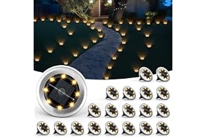 Solpex Sollampor utomhus, trädgård, 20-pack mini solcell marklampor, vattentäta soldrivna landskapsbelysning för uteplats, gård, uppfart, gångväg (varmvit)