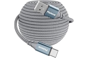 Ploiwue Câble USB C Extra Long 5M,PS5 Charge A vers Type Premium Nylon pour Samsung Galaxy S10/S9/S8 Plus,Note 10/9/8,PS5,HUAWEI,Moto,Xperia Pixel Smartphone et Tablette USB-C Grey