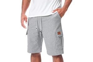 Suwangi Pantaloncini Uomo Pantaloni Corti Bermuda Cargo Sportivo Cotone Corsa Shorts Estivi con Multi-Tasca