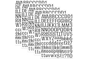 RUOXIXI 5 Hojas Kit Vinilo Autoadhesivo de Números Letras Pegatinas de Númerosde Buzón,Impermeables de Números y Letras Adhesivas para Letrero,Ventana,Puerta,Coche, Camión, Hogar, Negocio, Dirección-Negro