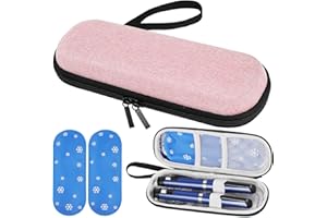 Fefod Sac pour Diabétique, Étui Refroidisseur Diabète avec 2pcs Sac De Glace en Gel Affichage de la Température, Portable Sac Isotherme à Insuline Médicament Voyage, pour Garder Médicaments Au Froid