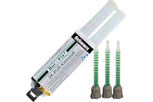 Ber-Fix 2K PUR 25g Schwarz – Schnell härtender 2K-Kleber für Kunststoff mit 3 Mischspitzen, ideal für schnelle Reparaturen und dauerhafte Haftung auf schwarzen Oberflächen