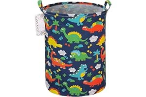 FANKANG Panier à linge pliable en toile avec revêtement imperméable en polyéthylène - Grand panier de rangement pour chambre d'enfant, chambre d'enfant, bureau, chambre à coucher (dinosaure)