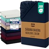 Utopia Bedding Fitted Sheet 160 x 200 x 30 cm - Navy Blue | Deep Pocket - Oeko Tex Certified - Brushed Polyester Microfiber