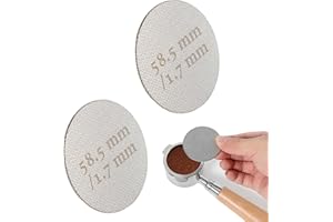 Pizsieat 2 Pezzi Puck Screen 58,5 mm Schermo per Caffè Espresso Riutilizzabile Spessore 1,7 mm, 150 μm Schermo a Disco in Acciaio Inossidabile per Espresso Portafilter Filtro Cestino