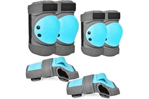 RUNDONG Adult & Kids Knee Pads Elbow Pads Wrist Guards Protective Gear Set for Skateboarding, Skating, Inline Skating, Roller Skating, Scooter, BMX Biking Cycling and Outdoor Extreme Multi-Sports