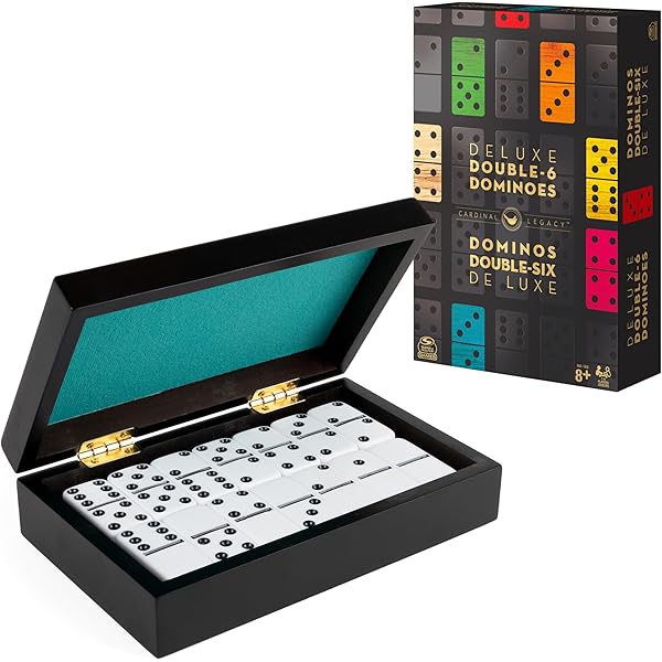 Spin Master Games, Cardinal Classics Double 12 Dominoes Set in Storage Tin, Family Board Games, 2-6 Players, for Ages 8 & Up