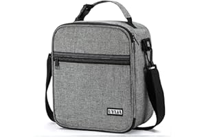 UYLIA 9L Portatil Bolsa Termica Porta Alimentos Almuerzo para Hombres y Mujeres,Bolsa Comida Pequeña con Correa Ajustable para Bandolera, Reutilizable, Bueno para Trabajo, Playa (Gris)