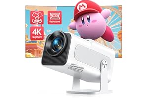 Mini Proiettore 4K Supporto, 20000 Lumen Portatile Videoproiettore Nativo 1080P WIFI Bluetooth TOPTRO Correzione Verticale Automatica Home Theater per IOS/HDMI/PS5/Fire Stick [Ruotabile di 270°]