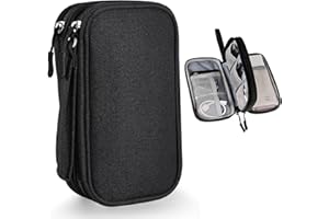TQPXZO Organizador de bolsillo electrónico, organizador de cables, cable de viaje universal, organizador de cables portátil, doble bolsa para accesorios electrónicos, cable de carga USB, cable de