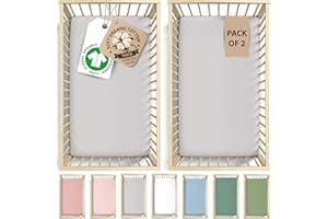 Bunnyjik 2er-Set Spannbettlaken 50x100 Beistellbett – ZERTIFIZIERTE GOTS Bio - Luftig & Kühlend – 190GSM Bio Baumwolle spannbettlaken 50x100 – Matratzenlaken 50 x 100