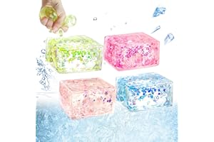 Gytera 4 Pack Stress Balls for Adults Fidget Toys, Silicone Squishy Toys Squeeze Cubes Sensory Toys for Autism, Stress Toys for Adults Stocking Stuffers