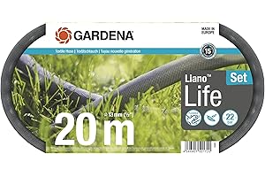 Gardena manguera textil Liano Life 1/2 pulgadas, 20m: Manguera de jardín de tejido textil muy flexible, con manguera interna de PVC, sin dobleces, ligera, resistente a la climatología (18450-20)