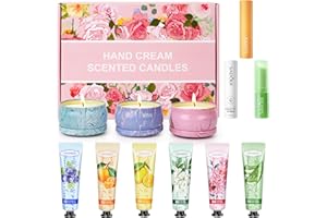 KIYTARBOO 12 pezzi regali per donna Natale, Mini set crema per le mani, set regalo candele profumate, cura delle labbra, regalo di compleanno per donna, per la sua migliore amica, mamma