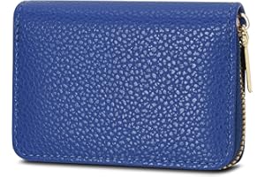 IHIGOGOFA Porte Cartes de Crédit Cuir Fermeture Eclair, Crédit Portefeuille Blocage RFID avec 11 emplacements pour Cartes