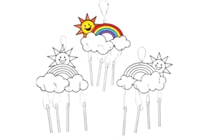 Baker Ross AG241 Rainbow Suncatcher Windchimes Craft Set for Kids to Decorate— Novelty Toys for Children, Perfect Party, Loot or Prize Bag Filler (Pack of 4)